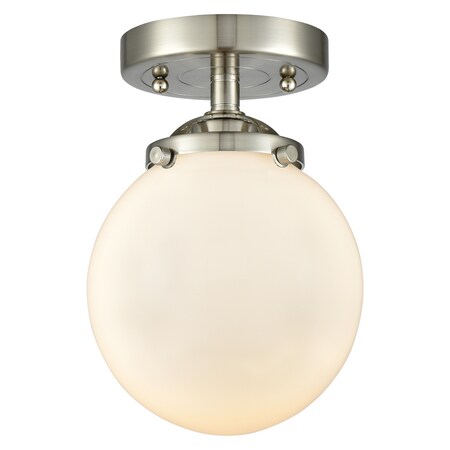 One Light Vintage Dimmable, White Glass Led Semi-Flush Mount